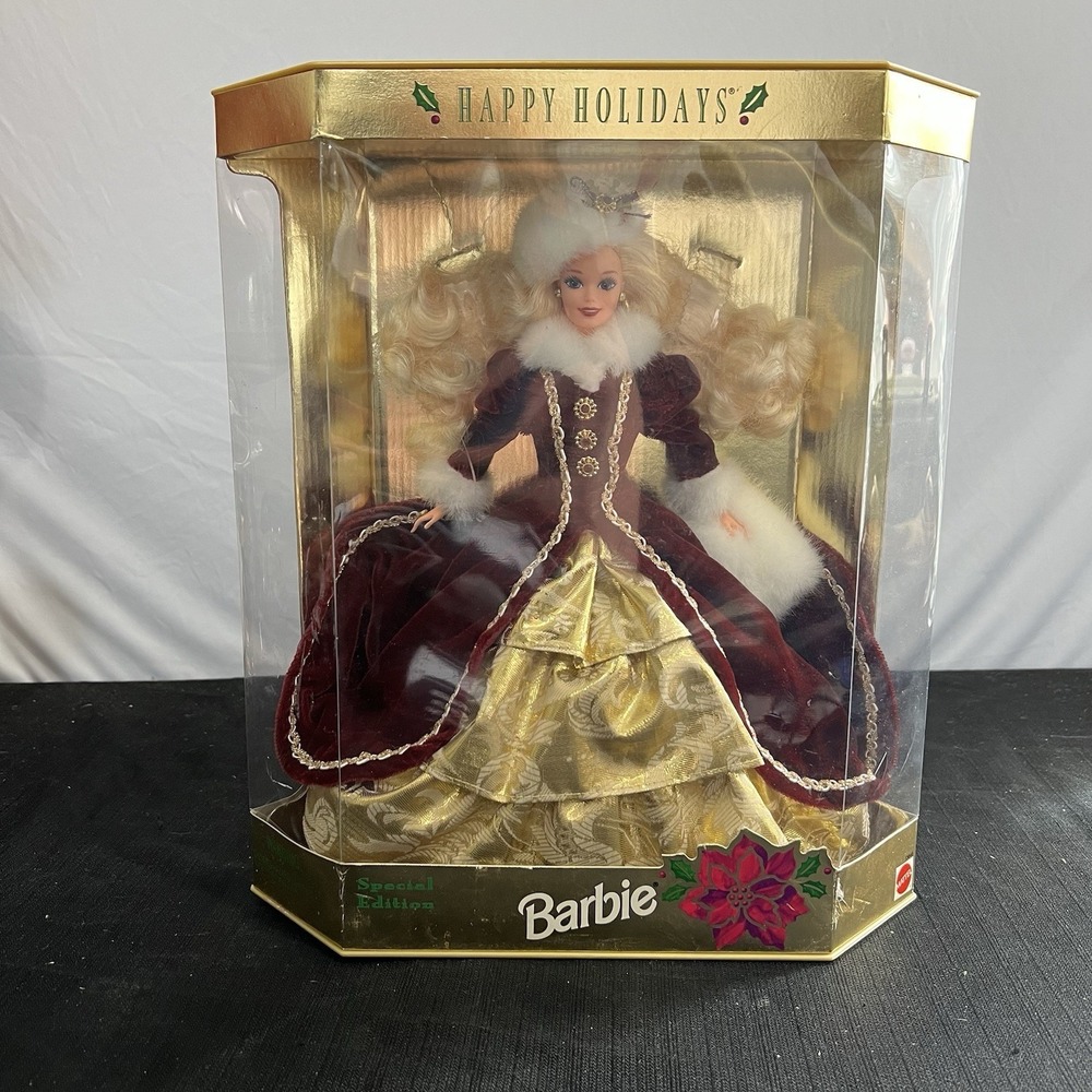 Mattel 1996 Happy Holidays Barbie Special Edition Burgundy Velvet Gown 15646 NIB